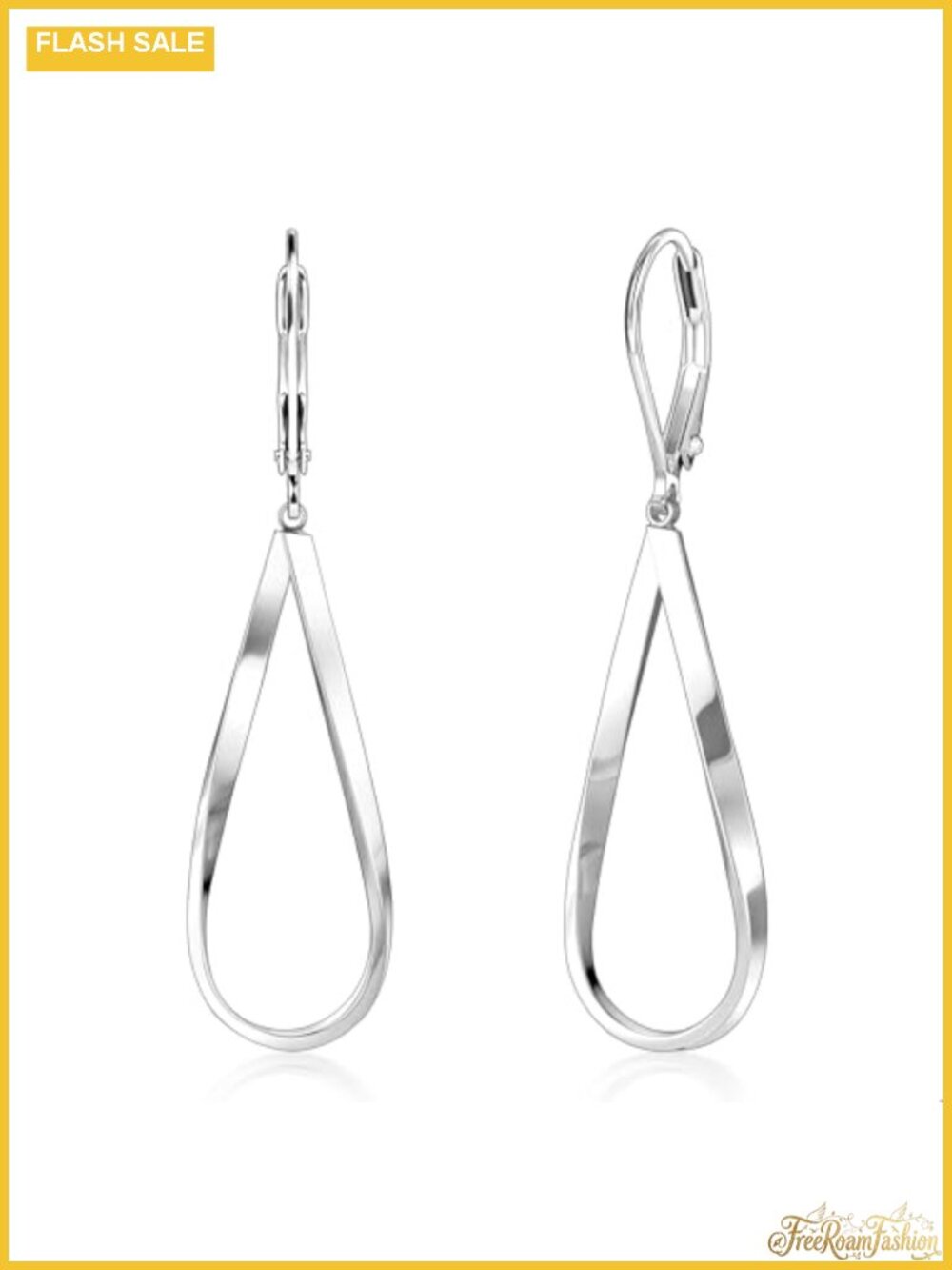 Sterling Silver Teardrop Leverback Dangle Earrings Hypoallergenic